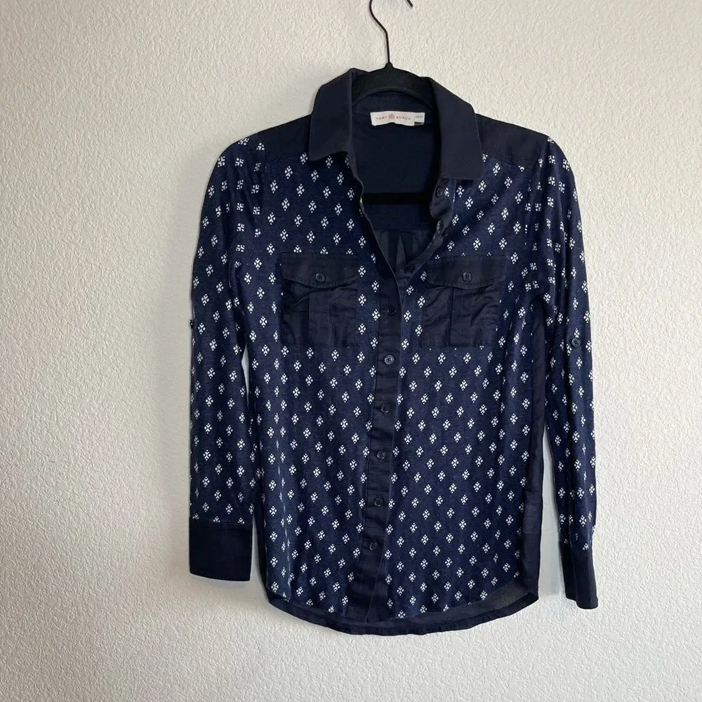 Tory Burch linen button up blouse‎